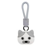 Elechobby Leather Cat Keychain,Kitten Key Ring,Black Cats & Silver Tabby,Cute Cartoon Cat Keychain, Silver Tabby, Medium