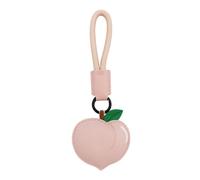 Elechobby Leather Fruit Keychain,Soft Cute Lemon Keyring,Peach Keychain,Cherry Bag Charms Car keyrings leather handbags, Pink Peach, Medium