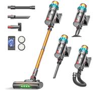 ElecKeys K10 Cordless Vacuum Cleaner, 48Kpa 580W 65Mins Vacuum Cleaner for Home, Anti-Tangle Stick Vacuum Self-Standing, Vacuum Cordless Rechargeable for Pet Hair/Carpet. (gold)