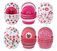 ELECLAND 600 Pcs Valentine's Day Cupcake Liners Baking Muffin Paper Cups Cases Baking Cups Wrappers Decorations for Party Supplies (Heart)