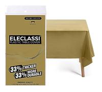 Eleclassi Gold 12 Pack Premium Disposable Plastic Tablecloth 54 x 108 in - Plastic Table Cloth Disposable Tablecloth for Rectangle Table Up to 8 Feet