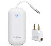 ElecMoga 2025 Upgraded Bluetooth Transmitter V5.4, 2 in 1 Bluetooth Adapter, 16-Hour Play, Dual Device Pairing, Airplane Headphone Adaptor Suitable for Travel, Aviation, Television, AirPods, Car