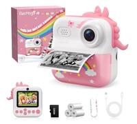 ElecMoga Children's Camera Instant Camera, Digital Camera for Children with Printing Paper & 32G, Gift for Children 3-14 Years Old (Pink)