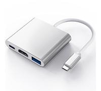 ElecMoga USB C to HDMI 4K Multiport Hub, USB3.0 & 100W PD Charging, Sliver | Upgraded Digital AV Adapter for MacBook, MacBook Pro/Air,iPad Pro,Supports Display Output,Transfer and Pass-through Charging