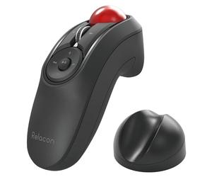 ELECOM Bluetooh Handheld Trackball Mouse, Wireless, Ergonomic Thumb Control, Ambidexterity, 10 Button PC/Laptop, Windows11/ MacOS, iPad, Android, Relacon, M-RT1BRXBK