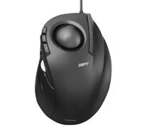ELECOM DEFT Trackball Mouse, Wired, Finger Control, 8-Button Function with Smooth Tracking, Ergonomic Design, Windows11, macOS (M-DT2URBK)