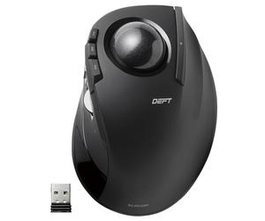 ELECOM DEFT Trackball Mouse, Wireless 2.4GHz, Finger Control, 8 Button Function, Ergonomic 34mm Smooth Ball, PC/Laptop, Windows11/ MacOS, M-DT2DRBK