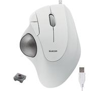 ELECOM Ergonomic Comfort Design Trackball IST Wired USB-A Connection, Smooth Tracking with Ruby Ball Bearing, 36mm Ball, Thumb Control, Compatible for Windows, PC, and Mac White (M-IT10URWH)