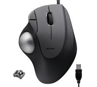 ELECOM Ergonomic Comfort Design Trackball IST Wired USB-A Connection, Super Smooth Tracking with Roller Ball Bearing, 36mm Ball, Thumb Control, Compatible for Windows, PC, and Mac Black (M-IT11URBK)