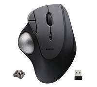 ELECOM Ergonomic Comfort Design Trackball IST Wireless 2.4GHz Connect, Super-Smooth Tracking with Roller Ball Bearing, 36mm Ball, Thumb Control, Compatible for Windows, PC, and Mac Black (M-IT11DRBK)