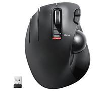 ELECOM EX-G Left Handed Trackball Mouse, 2.4 GHz USB Wireless, Ergonomic, Thumb Control, Tracking Roller Ball, 6 Programmable Buttons, Tilt Scroll