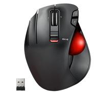 ELECOM EX-G Trackball Mouse, Left Handed, Wireless 2.4GHz, Thumb Control, 6 button Function, Tilt Scroll, Ergonomic, PC/ Laptop, Windows11/ MacOS, M-XT4DRBK-G