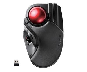 ELECOM HUGE Trackball Mouse, 2.4GHz Wireless, Finger Control, 8-Button Function, Palm Rest Attached, 52mm Smooth Red Ball, Windows11, MacOS (M-HT1DRBK)
