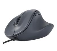 ELECOM Wired USB Ergonomic Shape Mouse, Silent Click, Right Hand, 2000DPI, 5 Buttons, Optocal Sensor, Compatible with PC, Mac, Laptop, EX-G, Msize Black (M-XGM30UBSKBK)