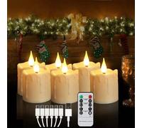 Elecphbo Flickering Flameless LED Candle Light with Remote Control, Rechargeable Battery, 4/6H Timer, Waterproof Design Tealight for Wedding, Christmas, Party Decor (5-8m Range)
