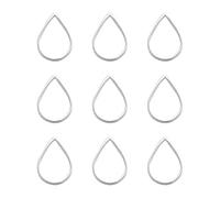 Elecrelive 100Pcs Silver Teardrop Charms Linking Rings Earring Beading Hoop Open Bezel Connector Charms Frame Pendants for Necklace Bracelet Earring Crafts Supplies
