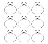 Elecrelive 10pcs Adjustable Slider Bracelets for Jewelry Making Black 7.87 Inch Long Brass Extender Chains with Cubic Zirconia Semi Finished Chain for Women Bracelet Making