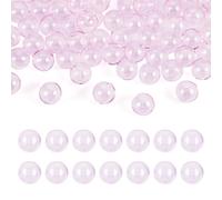 Elecrelive 10Pcs Pink Round Blown Globe Beads 2-Hole Mini Glass Orbs 18mm Crystal Wish Ball Charms for Necklace Pendant Earring Christmas Ornaments
