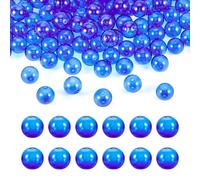 Elecrelive 10Pcs Round Blown Globe Beads Dark Blue 2-Hole Mini Glass Orbs 18mm Crystal Wish Ball Charms for Necklace Pendant Earring Christmas Ornaments