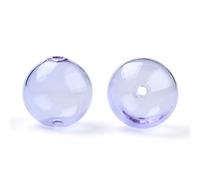Elecrelive 10Pcs Round Blown Globe Beads Lilac 2-Hole Mini Glass Orbs 18mm Crystal Wish Ball Charms for Necklace Pendant Earring Christmas Ornaments