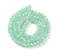 Elecrelive 20 Strands Crystal Glass Rondelle Beads 6mm Faceted Crystal Beads Aquamarine Baked Paint Glass Spacers for DIY Bracelet Necklace Earring Keychain Supplies