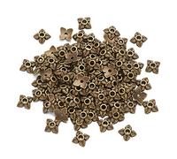 Elecrelive 200Pcs Tibetan Style Bead Caps Flower Spacer Beads 6mm Metal End Charm Caps Bails Antique Bronze for Necklace Bracelet Earring Jewelry Supplies