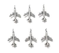 Elecrelive 20Pcs Airplane Charms Antique Silver Aircraft Metal Charms Tibetan Style Pendants for DIY Jewelry Earrings Necklace Bracelet Crafting