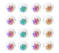 Elecrelive 20Pcs Colorful Snowflake Glass Beads 10mm Christmas Holiday Round Beads for Necklace Bracelet Earring Xmas Party Favor