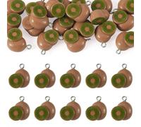 Elecrelive 20Pcs Kiwi Fruit Charms Plastic Fruit Charms Tiny Food Dangle Pendant for DIY Necklace Bracelet Earrings Keychain Crafting