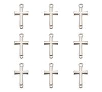 Elecrelive 20Pcs Tiny Cross Link Charms Crucifix Cross Pendant Connector Silver Small Crosses for Craft Necklace Bracelet Jewelry Keychain Crafting