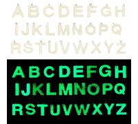 Elecrelive 26Pcs Luminous Letter Charms Glow in the Dark Alphabet Pendants Beige Initial A-Z Charms for DIY Bracelet Necklace Keychain Crafts Home Decoration