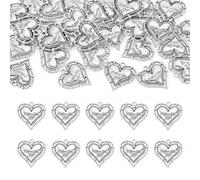 Elecrelive 30Pcs Antique Silver Heart Charms Tibetan Silver Pendants Valentines Charms for Mother's Day Necklace Bracelet Earring Jewelry Crafting