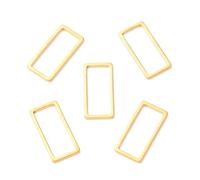 Elecrelive 30Pcs Golden Rectangle Linking Charms Stainless Steel Earring Beading Hoops Hollow Open Bezel Charm for Necklace Bracelet Earring Crafts Supplies