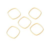 Elecrelive 30Pcs Golden Rhombus Charms Stainless Steel Earring Beading Hoops Hollow Open Bezel Charm for Necklace Bracelet Earring Crafts Supplies