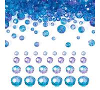 Elecrelive 313Pcs Royal Blue Crystal Glass Beads for Jewelry, Round Multiple Faceted Loose Spacer Glass Beads 4/6/8/10 mm for Bracelet Earring Necklace DIY Craft