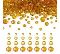 Elecrelive 4 Sizes Olive Faceted Glass Beads Multifaceted Loose Crystal Beads 4/6/8/10 mm Multiple Spacer Ball 313pcs for Jewelry Bracelet Earring Necklace DIY Craft