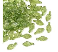 Elecrelive 500Pcs Leaf Charms for Jewelry Making, Olive Drab Leaf Beads Plant Leaves Pendants for DIY Bracelet Necklace Earring Jewelry Making