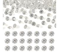 Elecrelive 500Pcs Loose Crystal Rhinestones Silver Cubic Zirconia Diamond Beads for DIY Crafts, 1.2mm Clear Bedazzled Gems Tiny Nail Art Gems for Jewelry Making Bracelets Necklaces