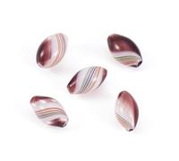 Elecrelive 5Pcs Oval Blown Glass Globe Beads 2-Hole Stripe Pattern Mini Glass Colorful Hollow Spheres Bottle Charms for Necklace Pendant Earring Christmas Ornaments