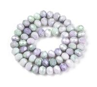 Elecrelive 600Pcs 8mm Ombre Effect Dyed Glass Beads Strands, Abacus, Aquamarine