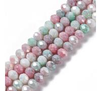 Elecrelive 600Pcs 8mm Rosy Brown Rondelle Glass Beads Dyed AB Color Crystal Beads