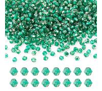 Elecrelive 680Pcs Green 4mm Crystal Glass Beads for Crafts, Faceted Briolette Bicone Beads for Jewelry Making Bracelets Earrings Keychain Necklaces Ornaments