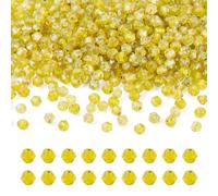 Elecrelive 680Pcs Olive Faceted Glass Crystal Beads for Crafts, 4mm Briolette Bicone Beads for Jewelry Making Earrings Bracelets Keychain Necklaces Ornaments