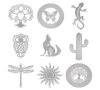 Elecrelive 9Pcs Filigree Metal Embellishments Animals Insects Stainless Steel Connectors Charms for DIY Jewelry Home Party Car Decoration