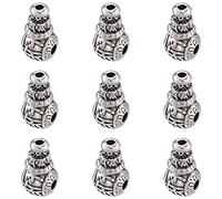 Elecrelive Prayer Beads with 3 Holes Pierced T for Buddha Mala Bracelet Necklace Jewelry, alloy with antique silver plated