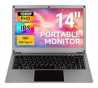 ELECROW 14 Inch Lapdock Display with Keyboard, Portable Monitor with Built-in Battery, 1080P FHD IPS USB C External Computer Monitors Compatible with Raspberry Pi, PC, Phone, Mac, Game Console