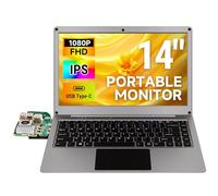 ELECROW 14 Inch Portable Monitor with Keyboard, Lapdock 1080P FHD IPS Display with Built-in Battery, USB C External Computer Monitors Compatible with Raspberry Pi, Phone, Mini PC, Mac, Game Console