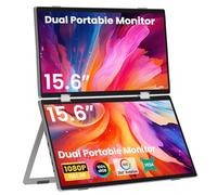 ELECROW Laptop Screen Extender 15.6" 1080P Dual Portable Monitor, USB C HD 360° Rotation Foldable Travel Extended Computer Display with Stand for Laptop PC Windows Mac, VESA Mountable (Plug & Play)
