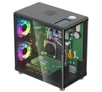 Elecrow Mini PC Case for Raspberry Pi 5: Aluminum Case with 3 Cooling Fans, 1.3" OLED Display, PCIe M.2 NVMe SSD 2230/2242/2260/2280 Support, RTC, Full Port Access, Compact (Pitower Gen 1)