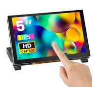 ELECROW Raspberry Pi Screem, 5 Inch Small Monitor 1024x600 HD LCD Touch Screen with Stand, Mini Monitor Compatible with Raspberry Pi 5/4/3/2/Zero, PC, Jetson Nano, Banana Pi, Windows PC